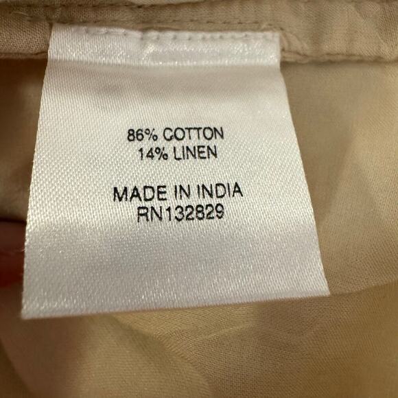 NWT Tularosa Penelope high-waisted embroidered shorts Cotton Linen Tan Medium - Picture 7 of 7